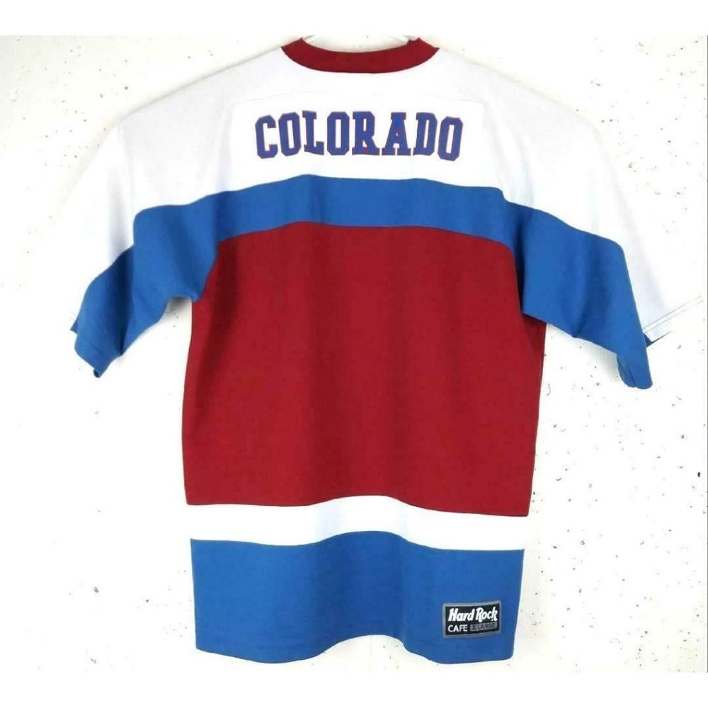 Hard Rock Cafe Colorado Hockey Jersey Vintage XL Made in USA Authentic Licensed - Picture 3 of 10